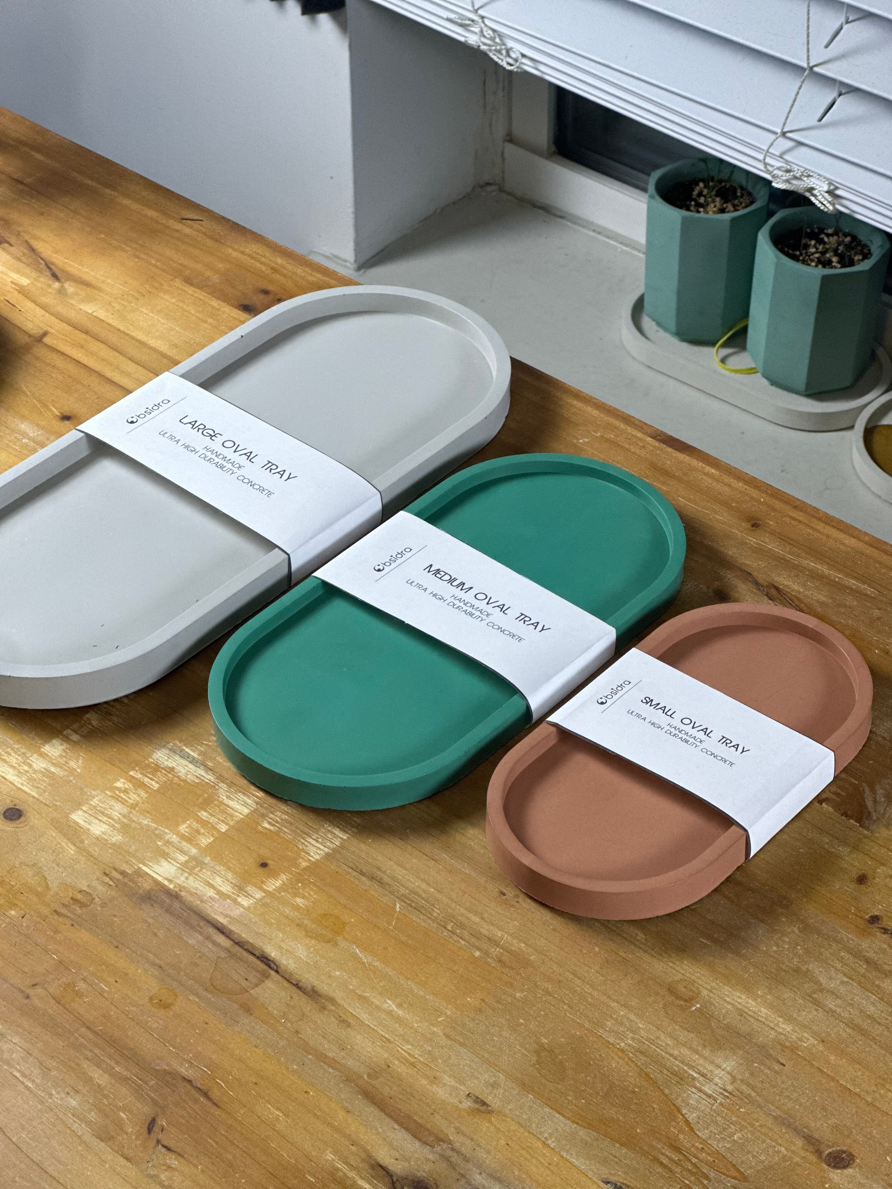 Concrete Oval Tray – Minimalist Catchall