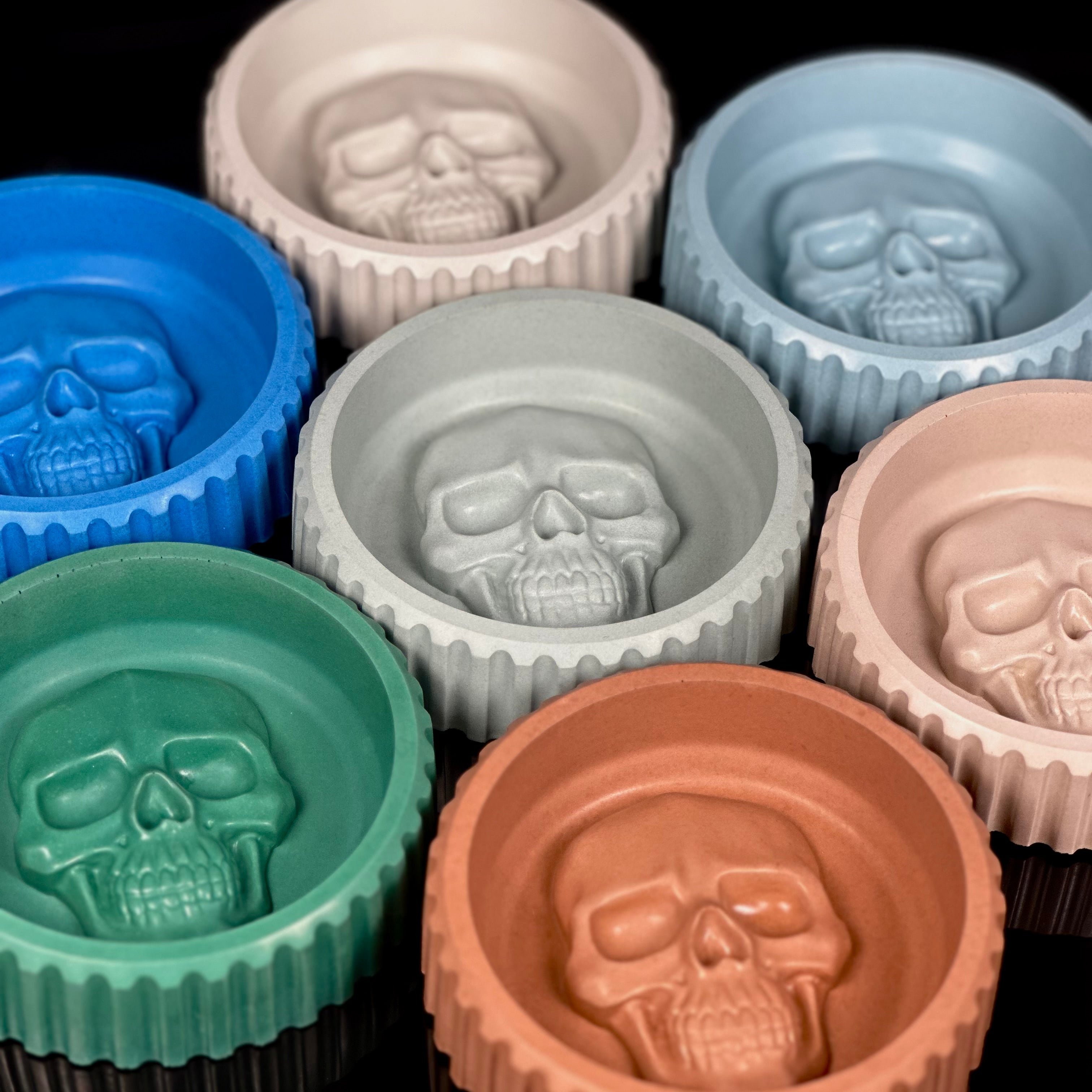 Concrete Skull Ashtray – Gothic Home Decor