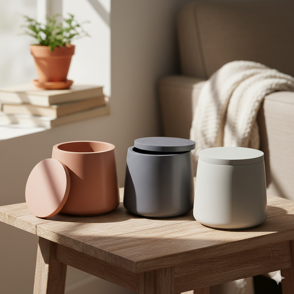 Concrete Jar with Lid – Minimal Storage Container