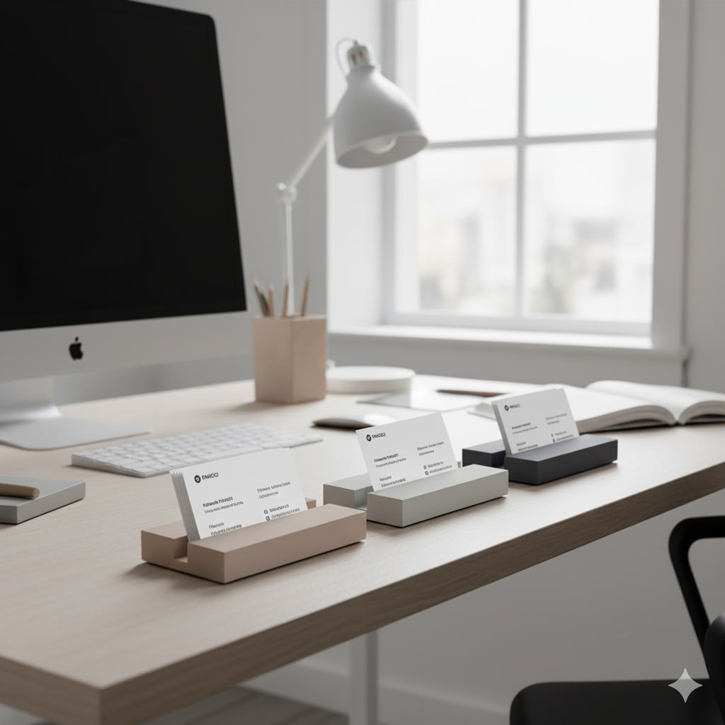 Concrete Business Card Holder – Minimalist Desk Accessory